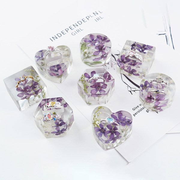 Gör-det-själv-ringhållare Kristall Form Hexagonal ringstöd