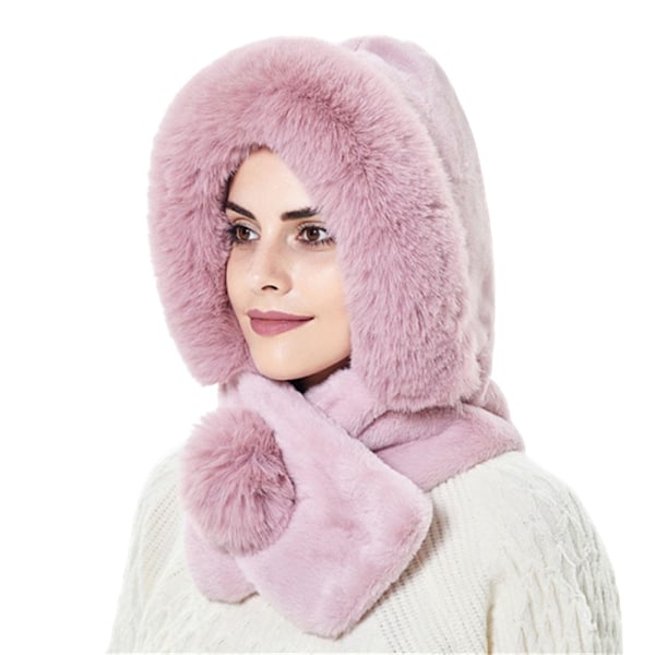 Vinter Päls Mössa Halsduk Set Vindtät mössa pink