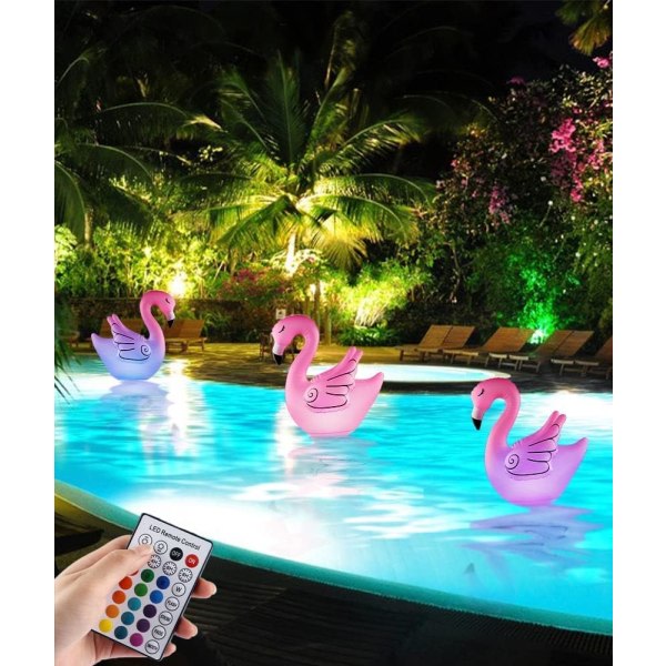1 ST Flytande solenergi poollys Flamingo utendørs oppblåsbar lampe eller 16 farger Vattentät IP68 LED dekorativ nattlampe for bassenget Dr Sunmostar