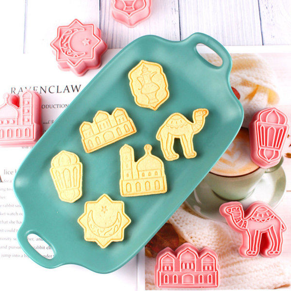 6 stk Eid Mubarak Plast Form Kage Kage Cutter Ramadan Dekor