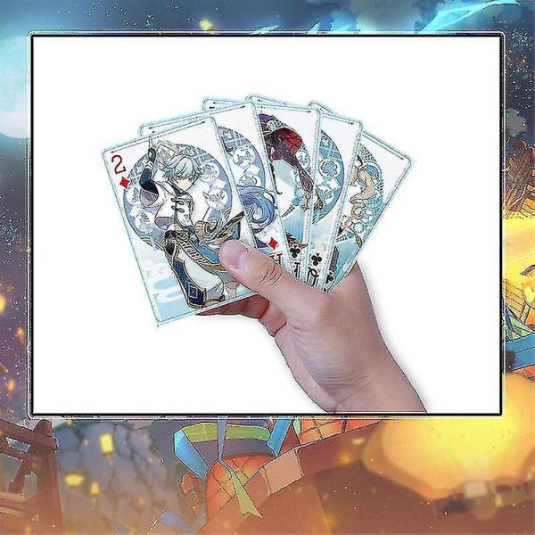 Genshin Impact Poker Spillekort Brætspil Børn Børn Legetøj Børn Legetøj Kortspil Sæt Diluc Lumine Aether Paimon Klee - Perfekt