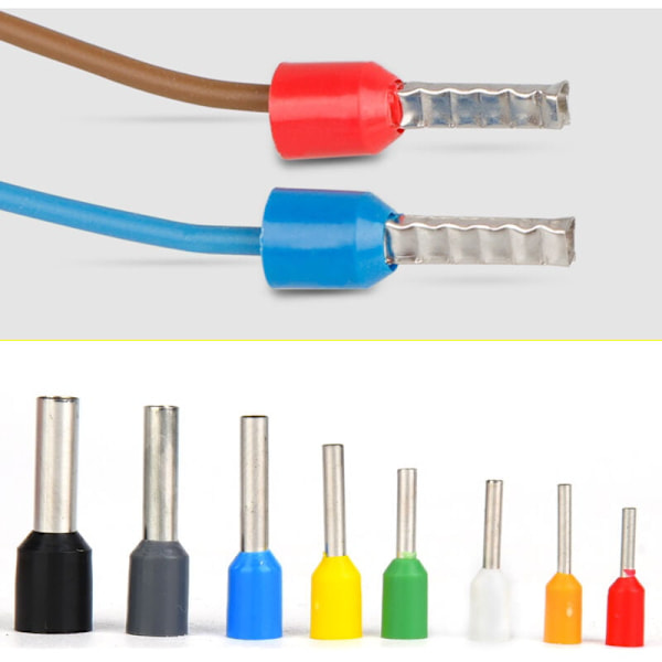 DUBUNS 400 stk. fortinnede kobber krympeklemmer sett med PVC-isolator