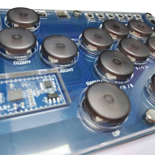 14-Knap Arcade Joystick Fight Stick Mekanisk Knap Spil Controller til Hitbox PC null - Transparent grå knap