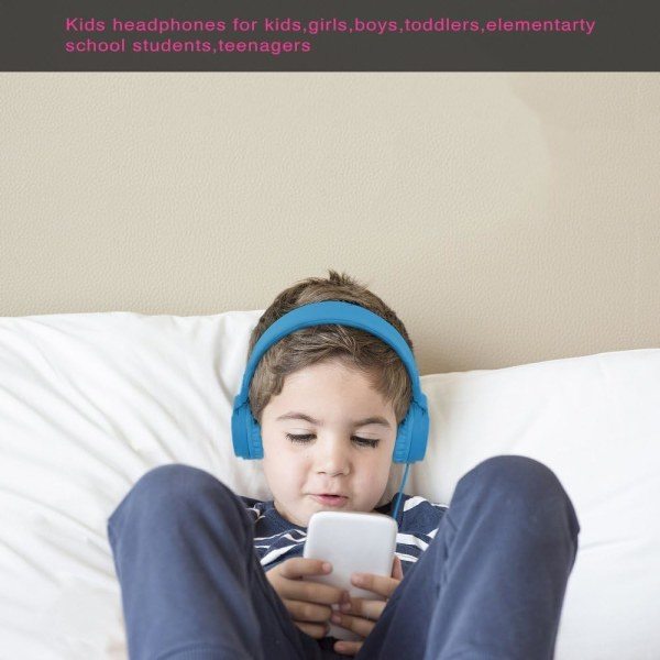Hopfällbara hörlurar, On-Ear Audio Justerbara lätta hörlurar för mobiltelefoner Smartphones Iphone Bärbar dator Mp3/4 hörlurar (blå)