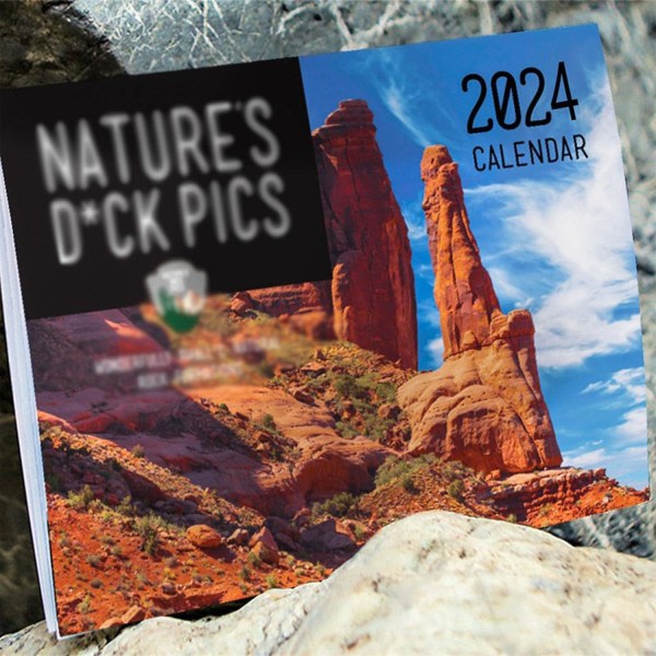 Natures Dick Pics 2024 -kalenteri, seinäkalenteri 2024, hauska seinätaide Gag Humor -lahja Prank -kalenteri White Elephant Gag -lahjaan