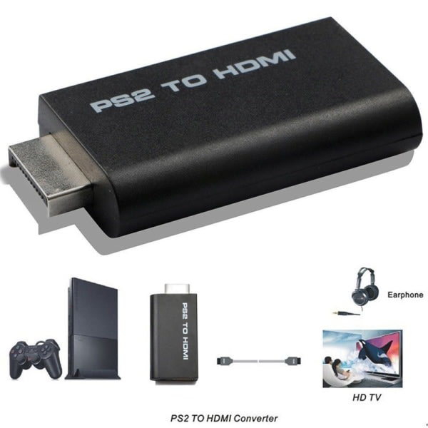 HDV-G300 PS2 till HDMI 480i/480p/576i o Video Converter Adapter F Svart en one size Black one size