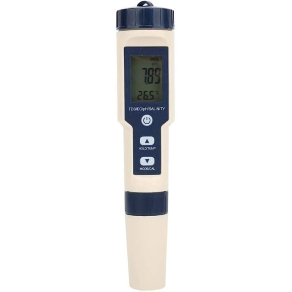 5-i-1 Bærbar Vandtester Kit: pH, Saltholdighed, Temperatur, TDS, EC til Pools, Drikkevand, Akvarier