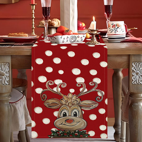 Joulu Lumikiteet Pellava Pöytäliina Lipasto Huivit Bord stil 1 Yksi Koko style 1 One Size