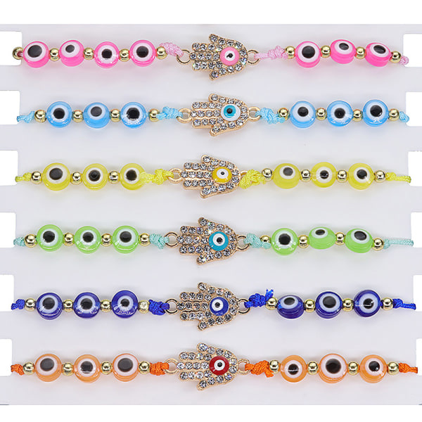 12st/ set Bohemia Armband Set Crystal Beads Evil Eye Armband E