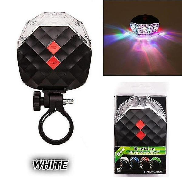 Farverig diamant cirkulær cykel laser baglygte 5LED parallel linje hel himmel stjerne advarselslys grøn
