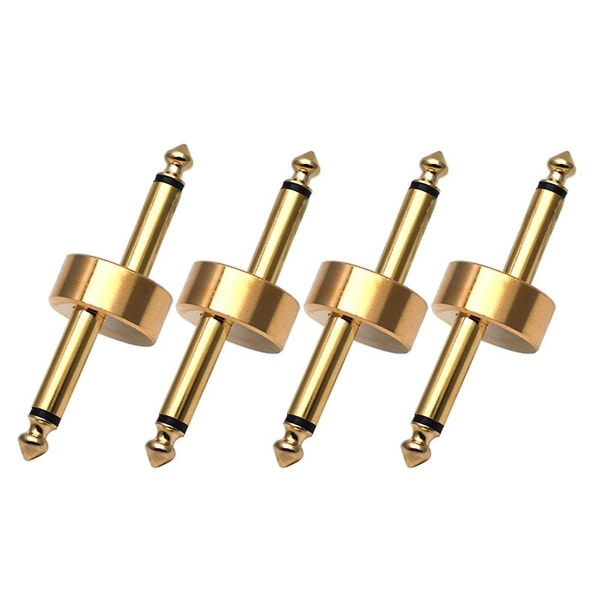 4 stk Gitarreffekt Pedal Jack Connector Plug Metall Loddeforbindelse Koblinger Vevbygel Patch