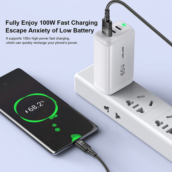 100W USB C-kabel Type C Hurtigladekabel 7A USB C-datakabel T Lilla 2M