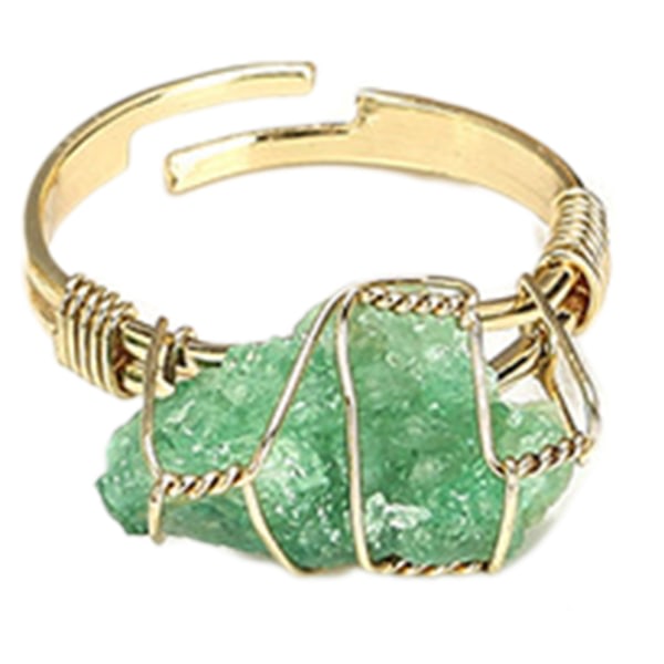 Natursten Krystal Åbne Ringe Dame Ringe Wire Wrap Uregelmæssige Sten Ringe Mode Smykker Justerbare Krystal Ringe null - 1