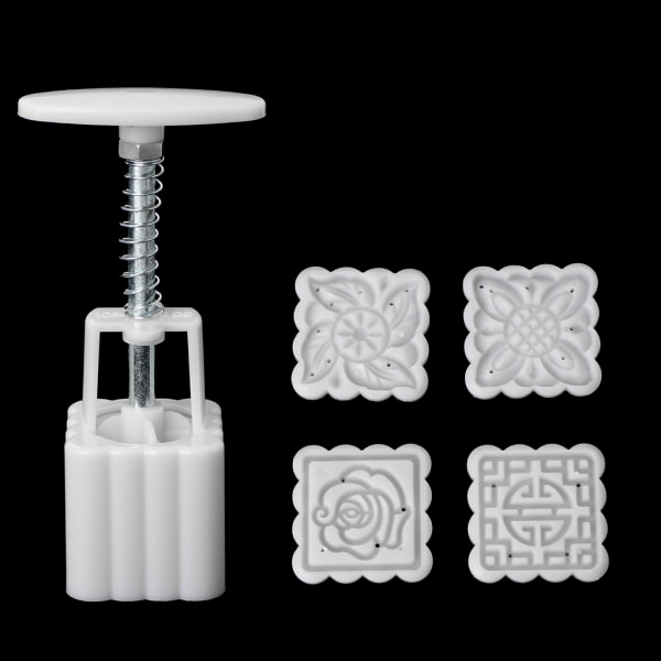 5 st frimärken 50 g fyrkantig blommåne formgjutning Mooncake Hand DIY Tool