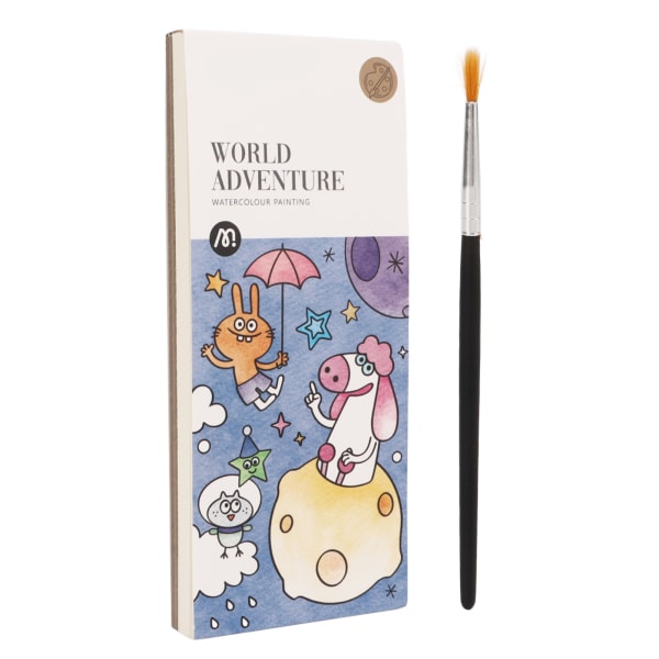 Akvarellmålarbok för barn Förbättra kreativiteten Ritboksats med förtjockad ficka med pensel typ 1