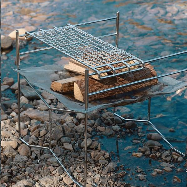 Grillrist i rustfritt stål, nett, utendørs camping, fottur, kjøkkenutstyr M