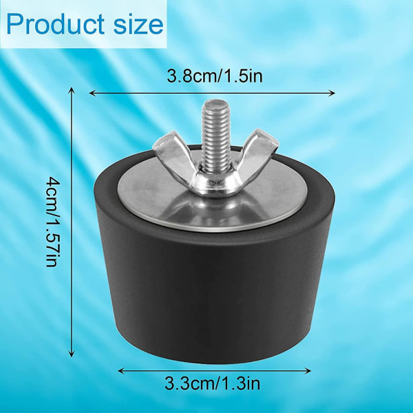 2-pack pool vinterplugg 1,25-1,5 tum / 32-38 mm poolplugg gummi vinterplugg med vingmutter i rostfritt stål för pooler och spa