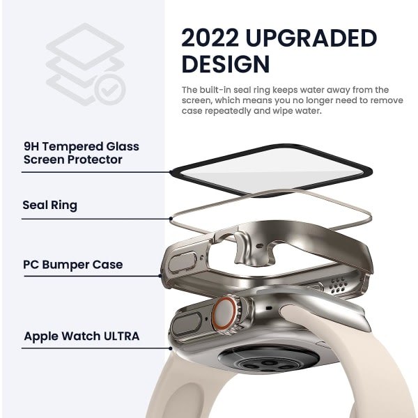 Vattentätt skärmskydd i titan för Apple Watch Ultra, endast för 49 mm