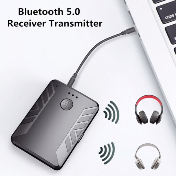 2-i-1 Bluetooth 5.0 Adapter Mottaker Sender for Hodetelefoner