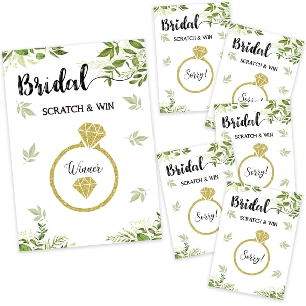 Brudesløj Scratch Off Spilkort Sæt Husholdningsgave Tilbehør til Bryllup Ferie Fødselsdag Nytårsgave