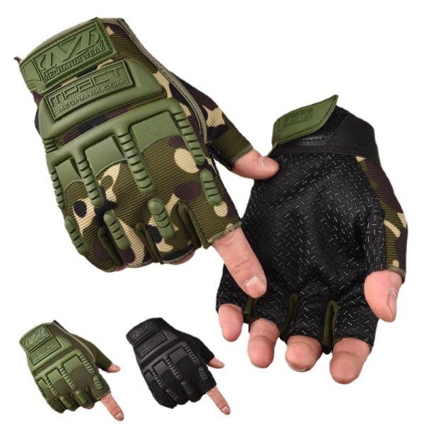 1Par Sommar Fingerless Taktiska Handskar Militär Män Kvinnor Grön