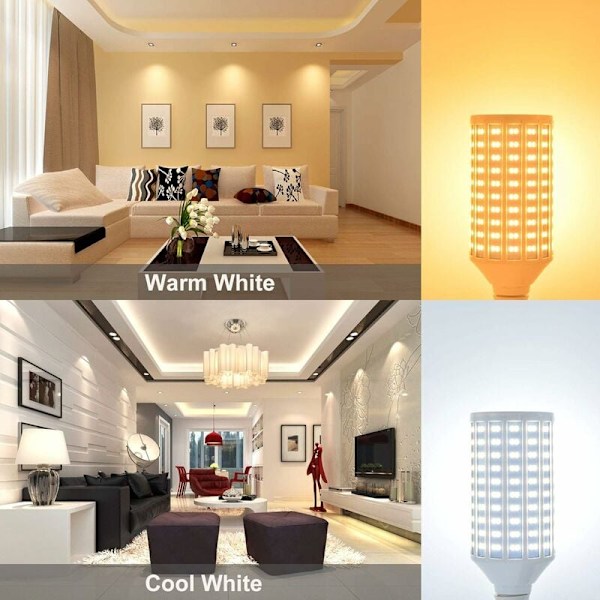 E40 LED Pære 50W, Varm Hvid 3000K, 5000LM, Halogen Ækvivalent 400W, AC 85-265V