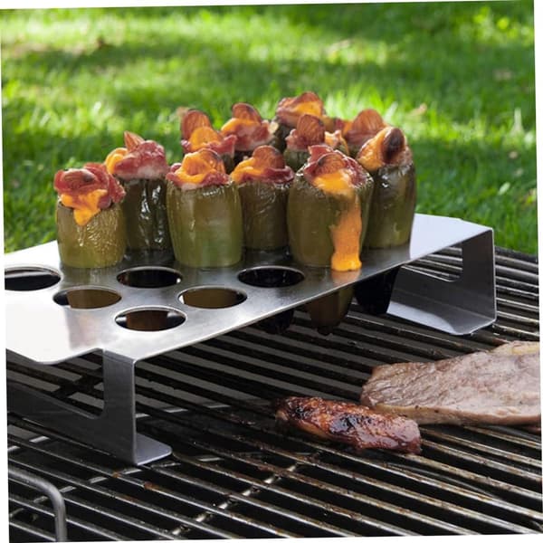 Peber Grillrist Sæt, Rustfrit Stål Med Peberudkerner, Til Fyldte Peberfrugter, Grill, Ovn Og Køkken, Sølv