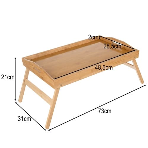 Bed Tray / Breakfast Tray for Bed in Bamboo – Foldable with Laptop Function 1400