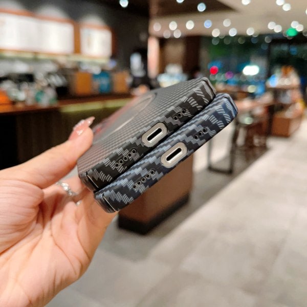 iPhone 11 Pro Max Magnetiskt mobilskal i kolfiber - Marinblå 11Promax