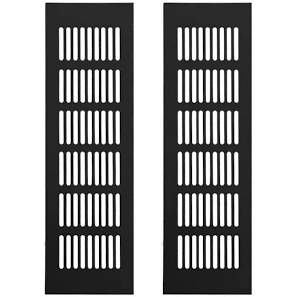 Stykker Aluminium Luftventil Gitter Rektangulær Luftventil Gitter Legering Luftventil Gitter Udvendig Luftventil Gitter til Ventilation Sort 25080mm
