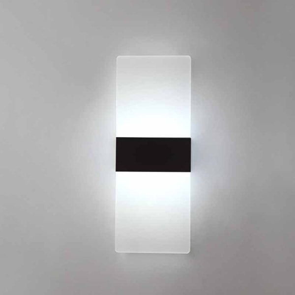 Led Vegglampe Up Down Cube Innendørs Utendørs Sconce Belysning Lampa Svart Kald Hvit Black cool white