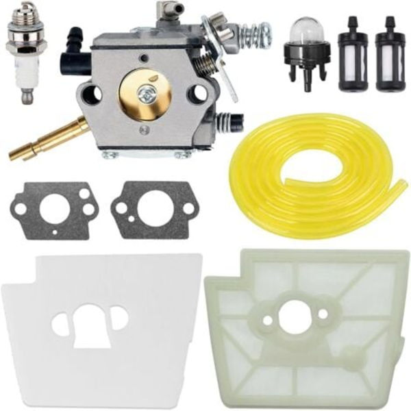 Kaasutin, yhteensopiva Stihl FS160 FS220 FS180 FS280 FR220 -trimmerin kanssa, korvaa Zama C15-51 C1S-S3G:n ilmansuodattimella, sytytystulpalla ja polttoaineletkulla