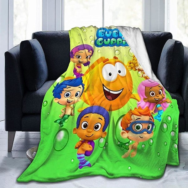 Bubble Guppy Ultramjuk mikrofleecefilt Heminredning Lättvikt för soffa -q129 50x40in 125x100cm