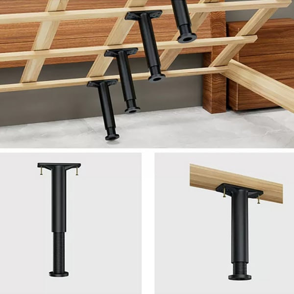 Teleskopisk balkestøttefot Ikke-massivt tre sengestolpe ram She Black 13cm-22cm Black 13cm-22cm