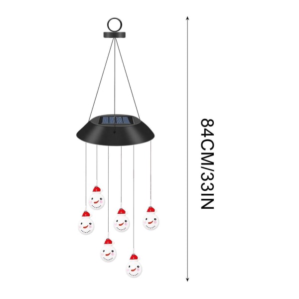 Christmas Solar Wind Chime Santa Claus Light Spinners Spiral String Hängande Utomhus Trädgård Yard Juldekor ljus Lampa