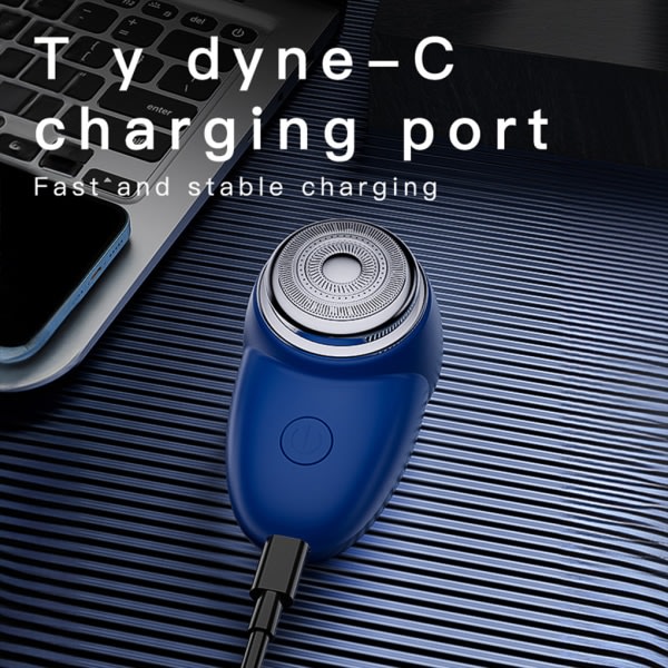 Bærbar Elektrisk Barbermaskine Lille Størrelse Lang Batterilevetid Mini Blå blue