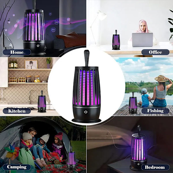 Hyttysten tuholamppu Kannettava USB Ladattava Sähköinen Kärpäsloukku Zapper Hyönteisten Tuhoaja Hylkivä Ulkokäyttöön Mykistys Anti Hyttylamppu White Plug-in mode