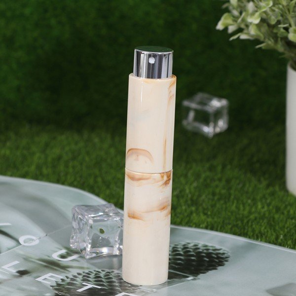 Bærbar påfyldningsbar parfumesprayflaske Marmorering Tom Indhold Yellow & Silver 10ml tom Yellow & Silver 10ml empty