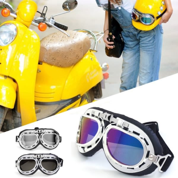 Retro Vintage Aviator -lentäjän pyöräilylasit moottoripyöräilyyn uudet ruskeat
