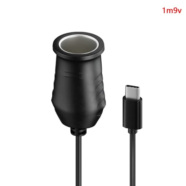 65W USB C til 15V Tænderstik Han til Hun Tænderstik 1m 9v