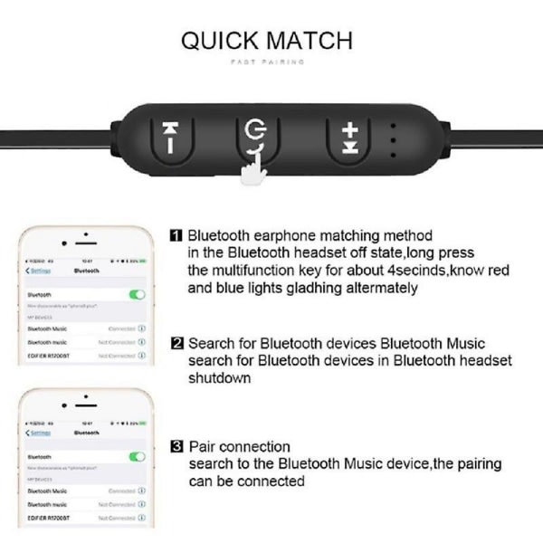 Langattomat magneettiset Bluetooth-kuulokkeet Handsfree-kuulokkeet mikrofonilla Melunvaimennuskuulokkeet Huawei Xiaomi Samsungille laatikolla musta327 with box black327