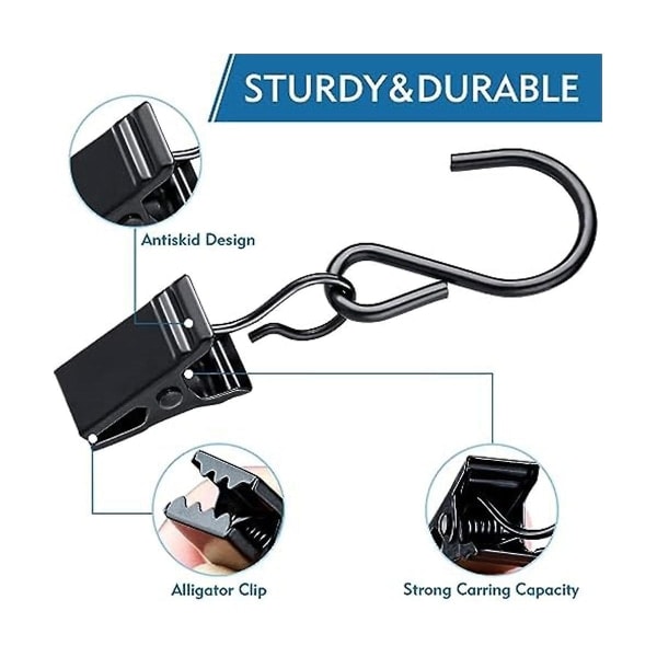 String Light Clips Hängkrokar: 100 Pack Hängande Ljusklämma Heavy Duty Metall String Party Light H