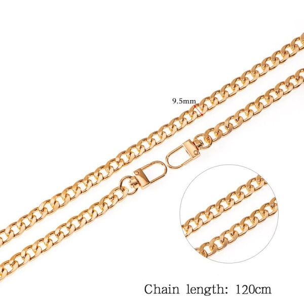 120cm Metallkjede Veske Stropper for Håndvesker, DIY Håndtak for Utskifting