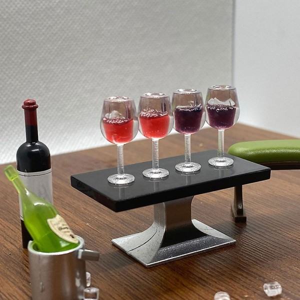 20 stk Miniatyrvinglass Champagnekopp Miniatyrbeger Dukkehustilbehør Mørkerød 1,9X0,9X0,9CM