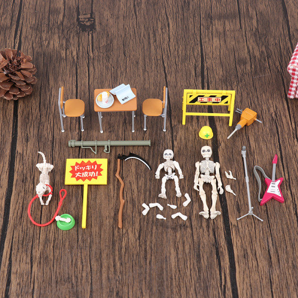 Miniatyrskjelett Actionfigurer Dukkehusting Pr F OneSize