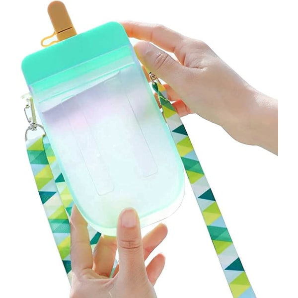 300 ml Popsicle-vesimukit pillillä Söpö mehujuomakupillit, jotka sopivat täydellisesti aikuisille