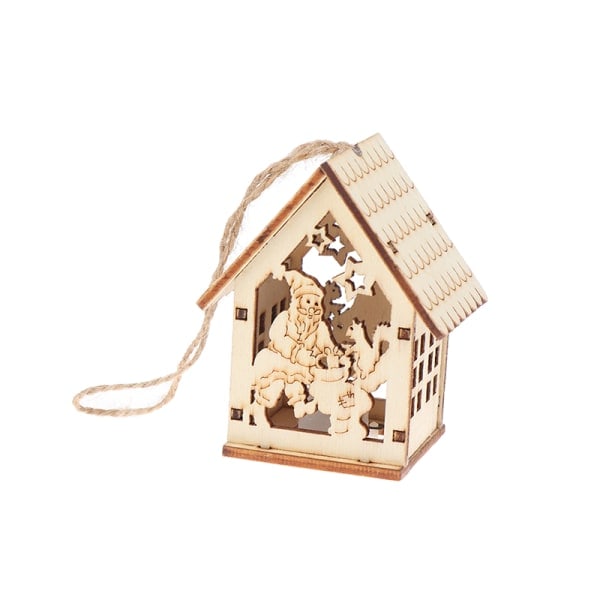God Jul LED-lys Træhus Lysende Hytte Julemanden one size Santa Claus one size