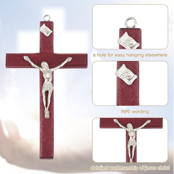 6:a träkorskrucifix, litet trä kristna väggkors