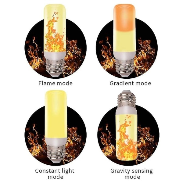 LED-glödlampor med flammig ljuseffekt, juldekoration, upp och ner, gult ljus