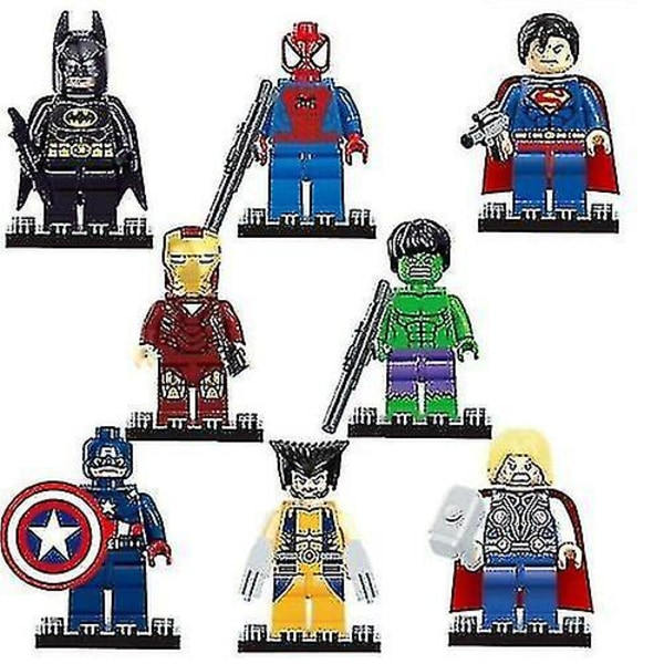 Superherot 8 kpl Superman Minifiguurit Rakennuspalikat Leikkikalut_y